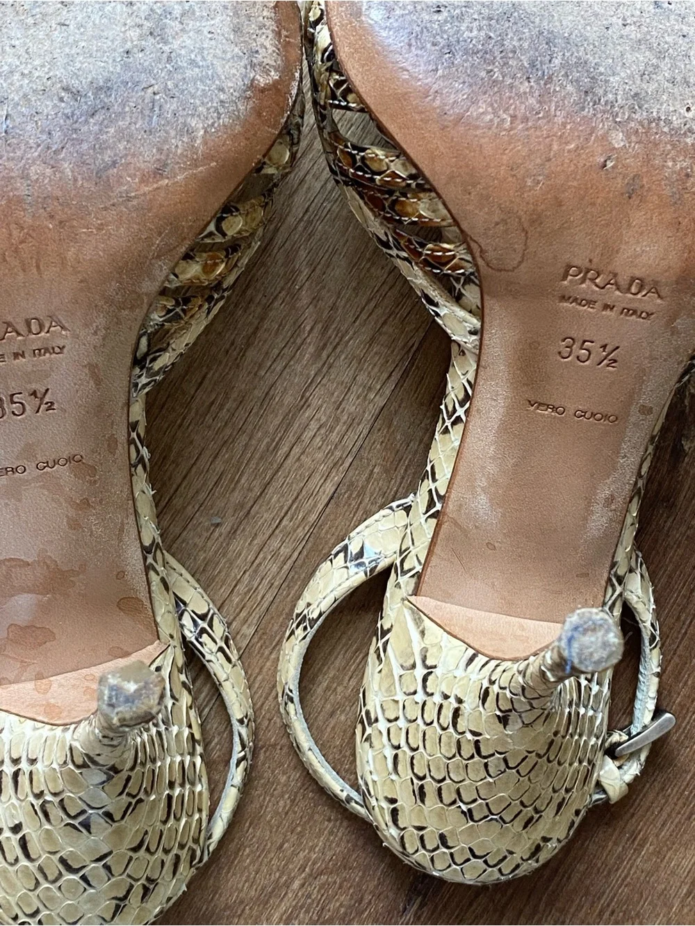 Prada Women's Beige Slingback Heels